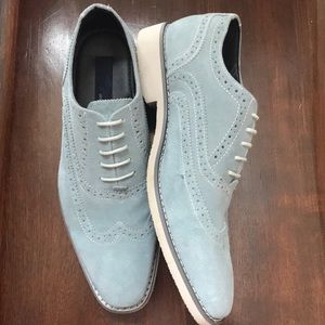 Joseph Abboud Kelvin Light Blue Suede Dress Shoes